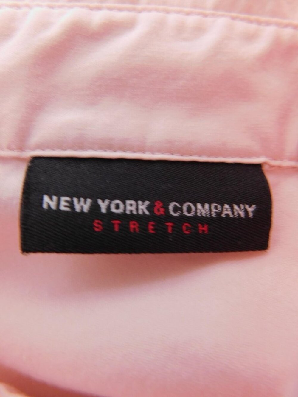 New York & Company Button Up Shirt Womens 12 Pink Collared Long Sleeve Stretch - Picture 6 of 9